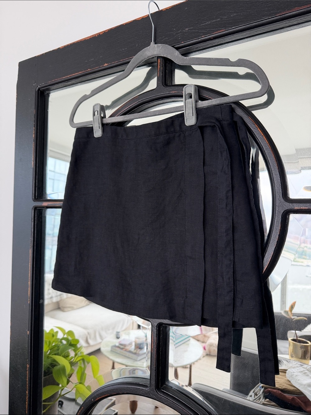 J.Crew Black linen Wrap Skirt